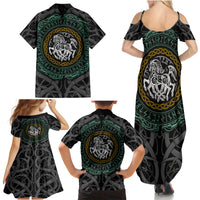 Viking Family Matching Summer Maxi Dress and Hawaiian Shirt Sleipnir symbol and viking pattern art - Wonder Print Shop