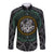 Viking Long Sleeve Button Shirt Sleipnir symbol and viking pattern art - Wonder Print Shop