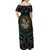 Viking Off Shoulder Maxi Dress Sleipnir symbol and viking pattern art - Wonder Print Shop