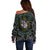 Viking Off Shoulder Sweater Sleipnir symbol and viking pattern art - Wonder Print Shop