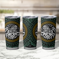 Viking Tumbler Cup Sleipnir symbol and viking pattern art - Wonder Print Shop