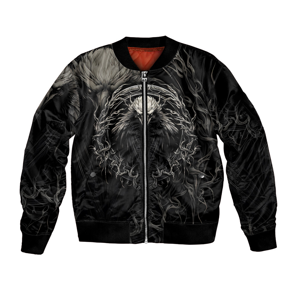 Viking Raven Bomber Jacket Viking Blood Runs Through My Veins - Wonder Print Shop