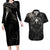 Viking Raven Couples Matching Long Sleeve Bodycon Dress and Hawaiian Shirt Viking Blood Runs Through My Veins - Wonder Print Shop