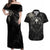 Viking Raven Couples Matching Off Shoulder Maxi Dress and Hawaiian Shirt Viking Blood Runs Through My Veins - Wonder Print Shop