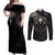 Viking Raven Couples Matching Off Shoulder Maxi Dress and Long Sleeve Button Shirts Viking Blood Runs Through My Veins - Wonder Print Shop
