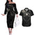 Viking Raven Couples Matching Off The Shoulder Long Sleeve Dress and Hawaiian Shirt Viking Blood Runs Through My Veins - Wonder Print Shop