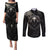 Viking Raven Couples Matching Puletasi Dress and Long Sleeve Button Shirts Viking Blood Runs Through My Veins - Wonder Print Shop