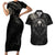 Viking Raven Couples Matching Short Sleeve Bodycon Dress and Hawaiian Shirt Viking Blood Runs Through My Veins - Wonder Print Shop