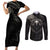 Viking Raven Couples Matching Short Sleeve Bodycon Dress and Long Sleeve Button Shirts Viking Blood Runs Through My Veins - Wonder Print Shop