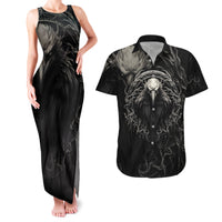 Viking Raven Couples Matching Tank Maxi Dress and Hawaiian Shirt Viking Blood Runs Through My Veins - Wonder Print Shop