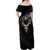 Viking Raven Family Matching Off Shoulder Maxi Dress and Hawaiian Shirt Viking Blood Runs Through My Veins - Wonder Print Shop