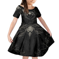 Viking Raven Family Matching Off Shoulder Short Dress and Hawaiian Shirt Viking Blood Runs Through My Veins - Wonder Print Shop