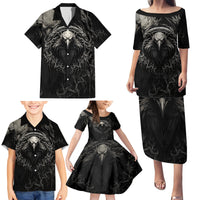 Viking Raven Family Matching Puletasi Dress and Hawaiian Shirt Viking Blood Runs Through My Veins - Wonder Print Shop