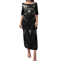 Viking Raven Family Matching Puletasi Dress and Hawaiian Shirt Viking Blood Runs Through My Veins - Wonder Print Shop