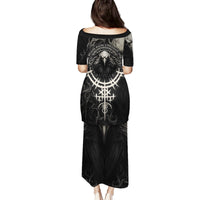 Viking Raven Family Matching Puletasi Dress and Hawaiian Shirt Viking Blood Runs Through My Veins - Wonder Print Shop