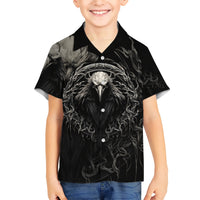 Viking Raven Kid Hawaiian Shirt Viking Blood Runs Through My Veins - Wonder Print Shop