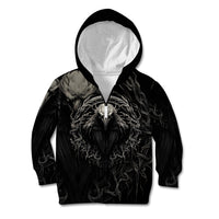Viking Raven Kid Hoodie Viking Blood Runs Through My Veins - Wonder Print Shop