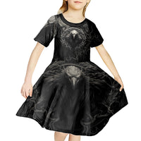 Viking Raven Kid Short Sleeve Dress Viking Blood Runs Through My Veins - Wonder Print Shop
