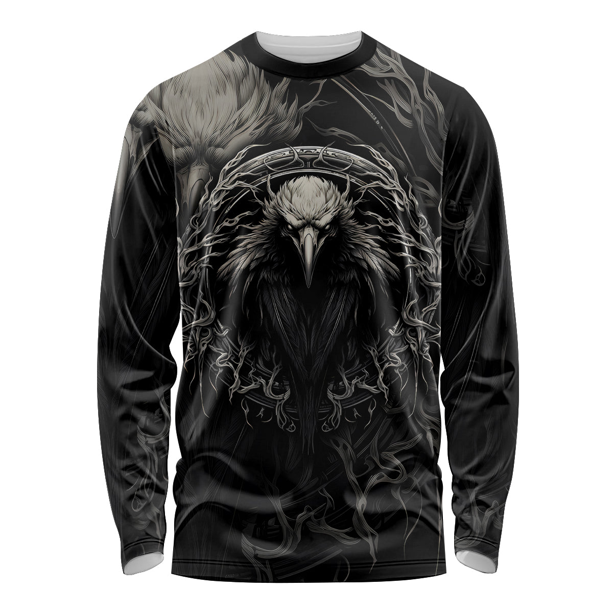 Viking Raven Long Sleeve Shirt Viking Blood Runs Through My Veins - Wonder Print Shop
