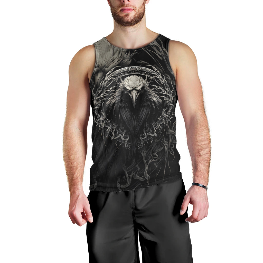 Viking Raven Men Tank Top Viking Blood Runs Through My Veins - Wonder Print Shop
