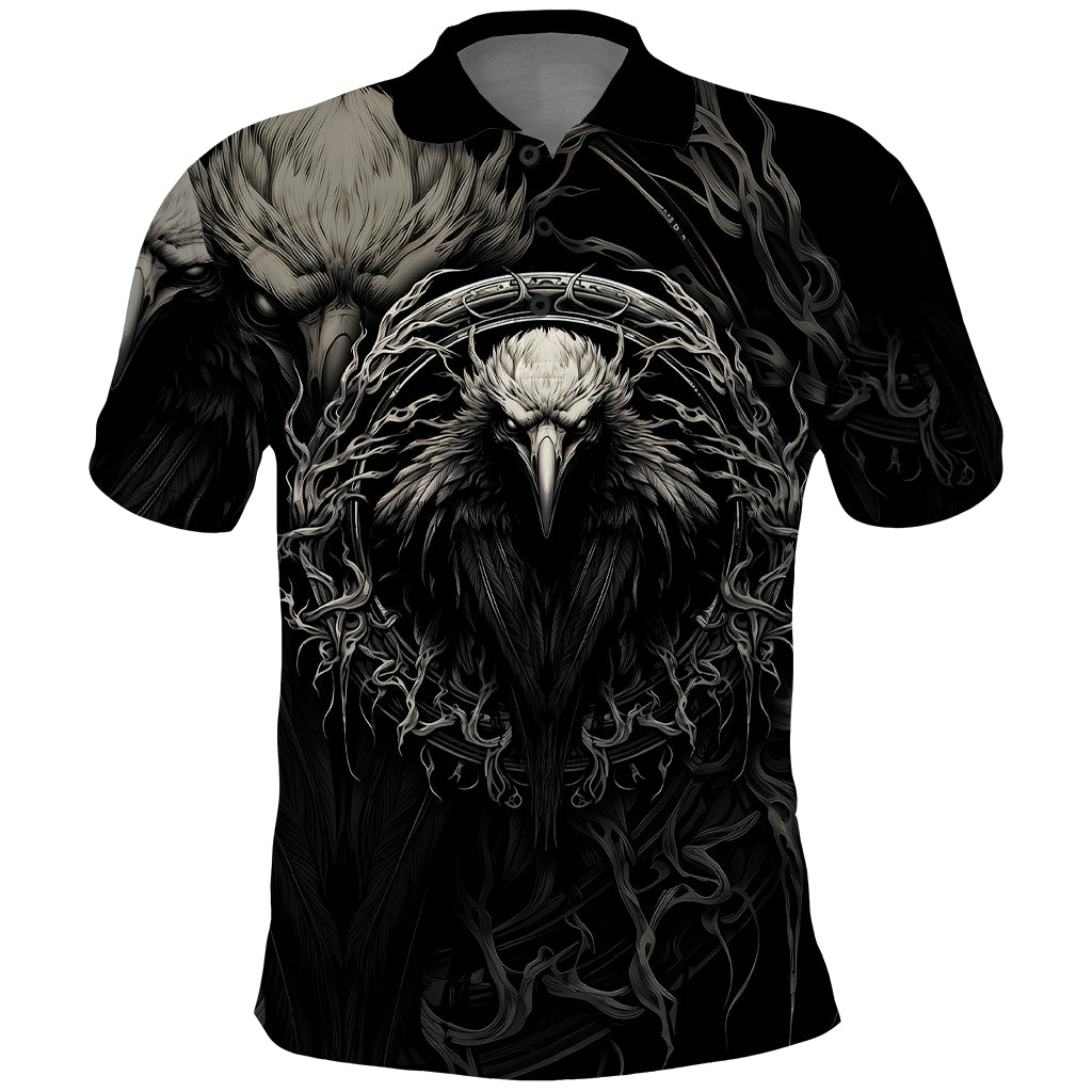 Viking Raven Polo Shirt Viking Blood Runs Through My Veins - Wonder Print Shop