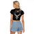 Viking Raven Raglan Cropped T Shirt Viking Blood Runs Through My Veins - Wonder Print Shop