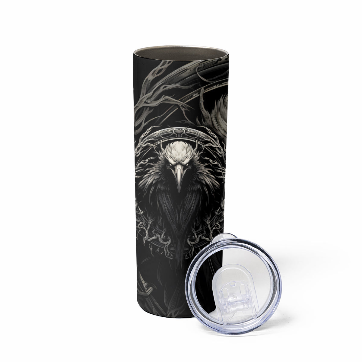 Viking Raven Skinny Tumbler Viking Blood Runs Through My Veins - Wonder Print Shop
