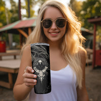 Viking Raven Skinny Tumbler Viking Blood Runs Through My Veins - Wonder Print Shop