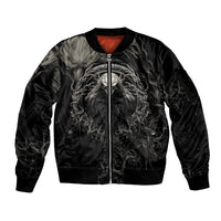Viking Raven Sleeve Zip Bomber Jacket Viking Blood Runs Through My Veins - Wonder Print Shop