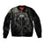Viking Raven Sleeve Zip Bomber Jacket Viking Blood Runs Through My Veins - Wonder Print Shop