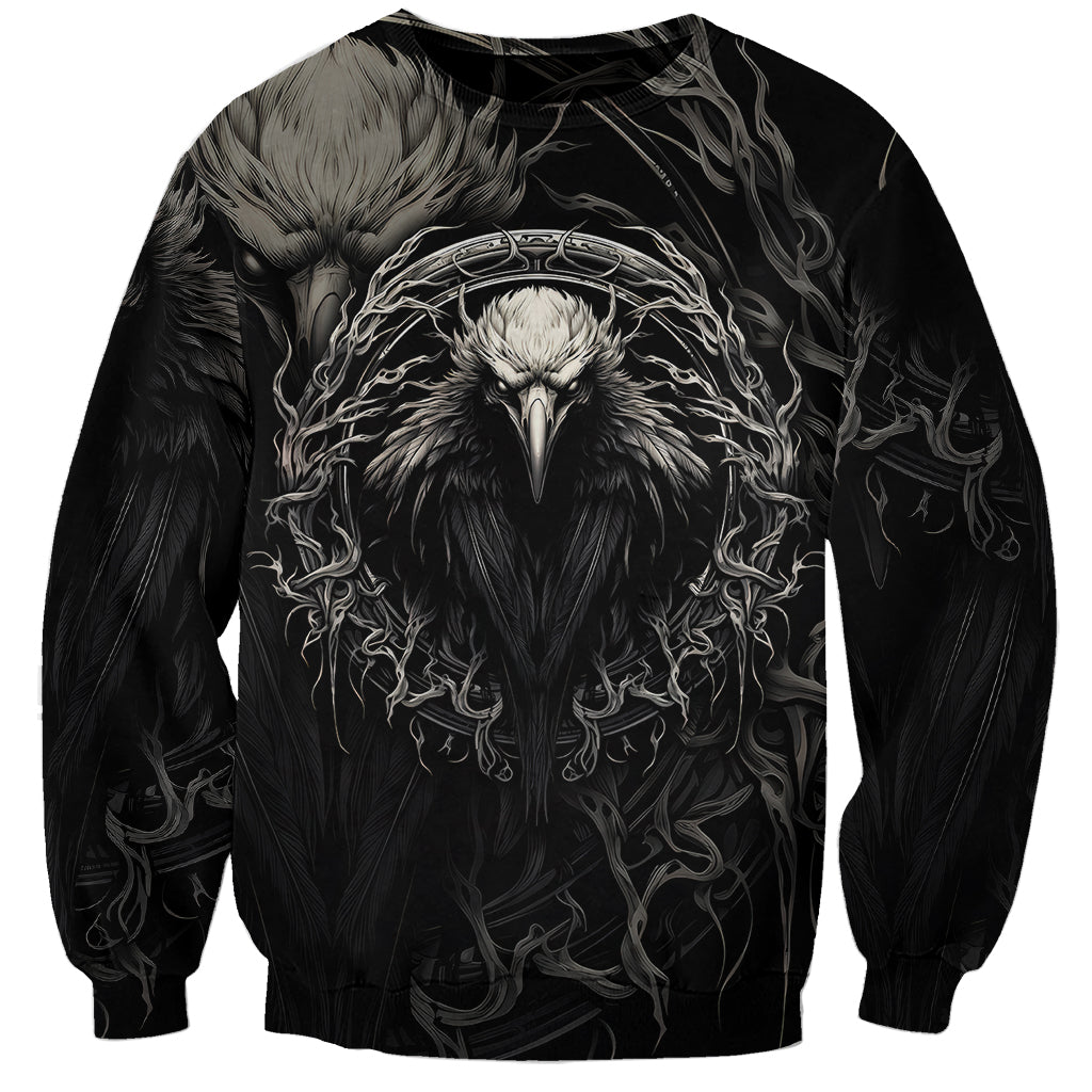 Viking Raven Sweatshirt Viking Blood Runs Through My Veins - Wonder Print Shop