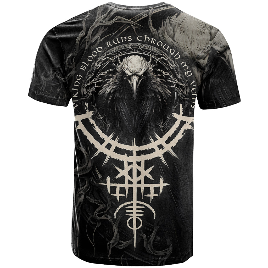 Viking Raven T Shirt Viking Blood Runs Through My Veins - Wonder Print Shop