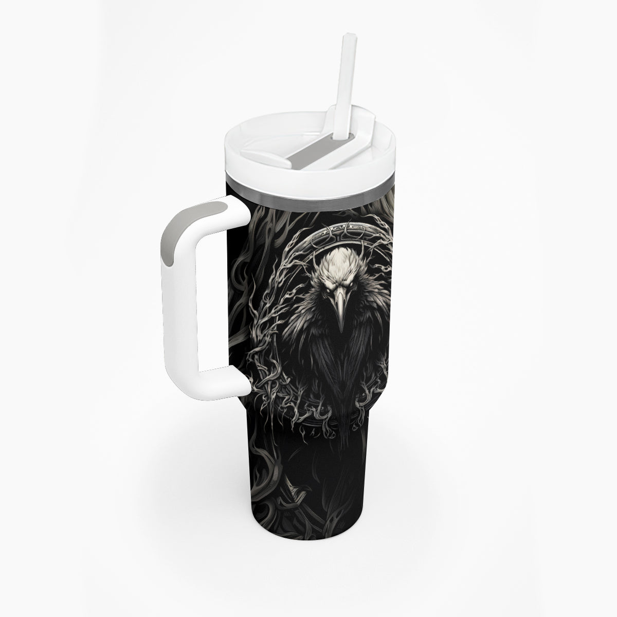 Viking Raven Tumbler With Handle Viking Blood Runs Through My Veins - Wonder Print Shop