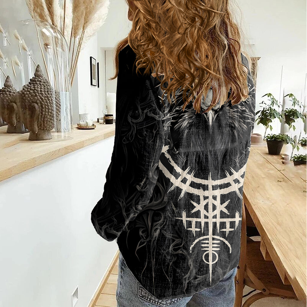 Viking Raven Women Casual Shirt Viking Blood Runs Through My Veins - Wonder Print Shop