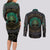 Viking Couples Matching Long Sleeve Bodycon Dress and Long Sleeve Button Shirts Cyan Valknut and Yggdrasil - Wonder Print Shop
