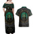 Viking Couples Matching Off Shoulder Maxi Dress and Hawaiian Shirt Cyan Valknut and Yggdrasil - Wonder Print Shop