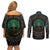 Viking Couples Matching Off Shoulder Short Dress and Long Sleeve Button Shirts Cyan Valknut and Yggdrasil - Wonder Print Shop