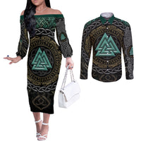 viking-couples-matching-off-the-shoulder-long-sleeve-dress-and-long-sleeve-button-shirts-cyan-valknut-and-yggdrasil