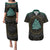 Viking Couples Matching Puletasi Dress and Hawaiian Shirt Cyan Valknut and Yggdrasil - Wonder Print Shop