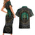 Viking Couples Matching Short Sleeve Bodycon Dress and Hawaiian Shirt Cyan Valknut and Yggdrasil - Wonder Print Shop