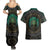 Viking Couples Matching Summer Maxi Dress and Hawaiian Shirt Cyan Valknut and Yggdrasil - Wonder Print Shop
