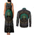 Viking Couples Matching Tank Maxi Dress and Long Sleeve Button Shirts Cyan Valknut and Yggdrasil - Wonder Print Shop