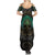 Viking Family Matching Summer Maxi Dress and Hawaiian Shirt Cyan Valknut and Yggdrasil - Wonder Print Shop