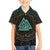 Viking Kid Hawaiian Shirt Cyan Valknut and Yggdrasil - Wonder Print Shop
