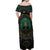 Viking Off Shoulder Maxi Dress Cyan Valknut and Yggdrasil - Wonder Print Shop