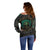 Viking Off Shoulder Sweater Cyan Valknut and Yggdrasil - Wonder Print Shop
