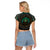 Viking Raglan Cropped T Shirt Cyan Valknut and Yggdrasil - Wonder Print Shop