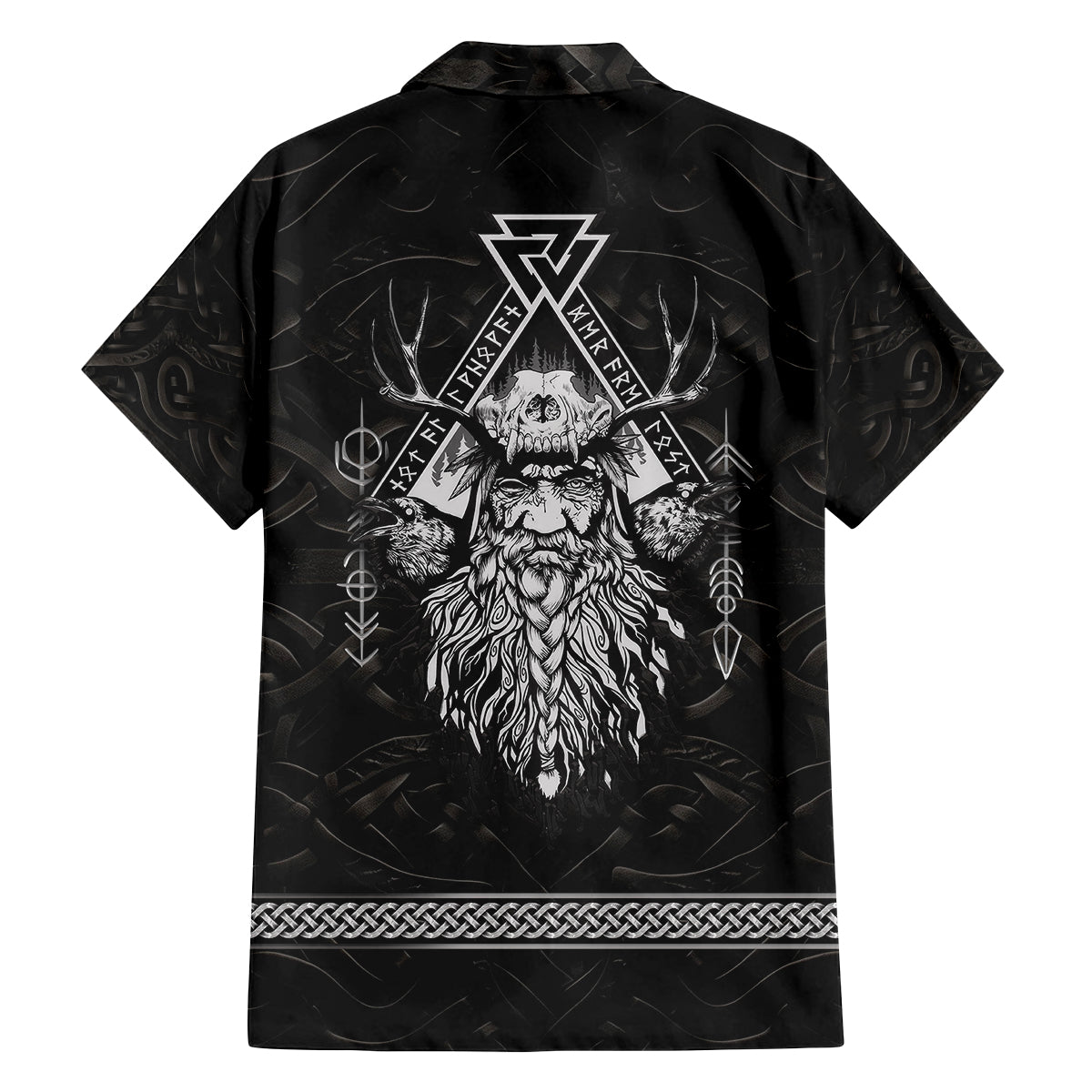 Viking Family Matching Long Sleeve Bodycon Dress and Hawaiian Shirt Norse Enigma Odin's Vision - Wonder Print Shop