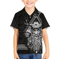 Viking Family Matching Off Shoulder Long Sleeve Dress and Hawaiian Shirt Norse Enigma Odin's Vision - Wonder Print Shop