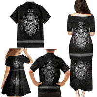 Viking Family Matching Puletasi Dress and Hawaiian Shirt Norse Enigma Odin's Vision - Wonder Print Shop